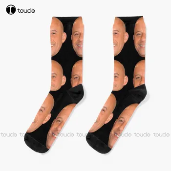 10 Vindiesel Head | Звезда блокбъстъри | 2020 | Digital Art Чорапи Черни Футболни Чорапи на поръчка в Деня на благодарността
